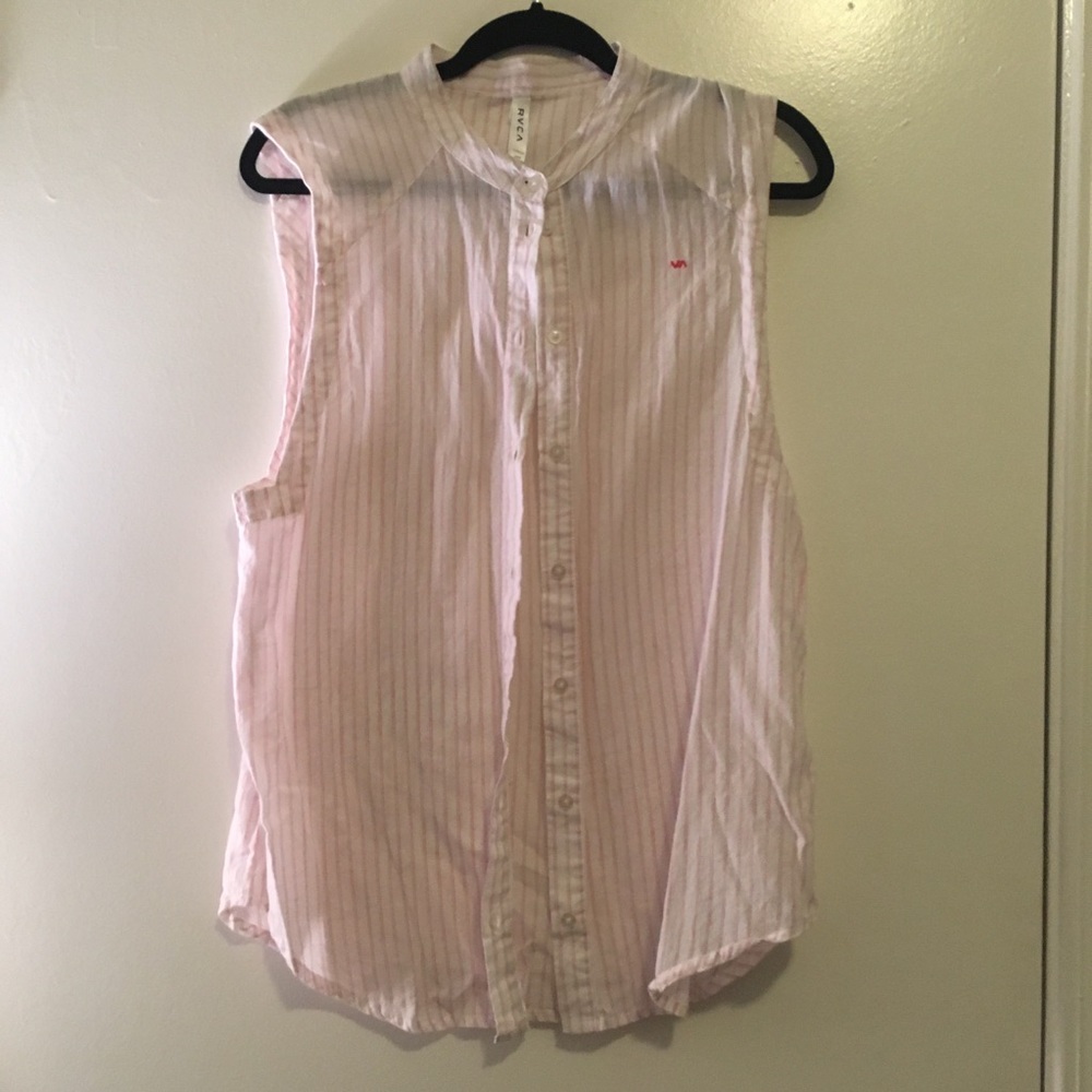 RVCA Striped Button Down Top